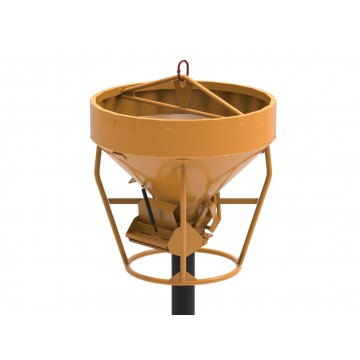 Upright concrete skip for SIPE batching plant basket